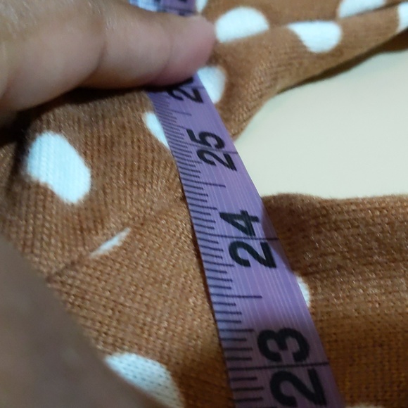 Joe Fresh Jillian| NWT Brown With White Polka Dots Long Sleeve Peplum Shirt - Picture 10 of 17